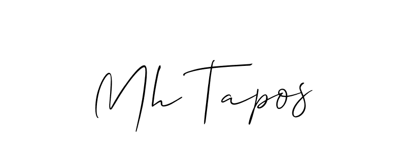 Similarly Allison_Script is the best handwritten signature design. Signature creator online .You can use it as an online autograph creator for name Mh Tapos. Mh Tapos signature style 2 images and pictures png