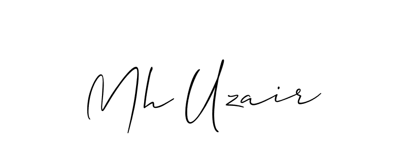 Also You can easily find your signature by using the search form. We will create Mh Uzair name handwritten signature images for you free of cost using Allison_Script sign style. Mh Uzair signature style 2 images and pictures png