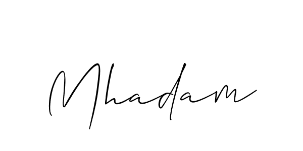 How to Draw Mhadam signature style? Allison_Script is a latest design signature styles for name Mhadam. Mhadam signature style 2 images and pictures png