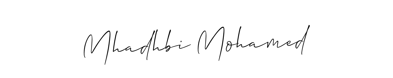 It looks lik you need a new signature style for name Mhadhbi Mohamed. Design unique handwritten (Allison_Script) signature with our free signature maker in just a few clicks. Mhadhbi Mohamed signature style 2 images and pictures png