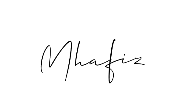 Use a signature maker to create a handwritten signature online. With this signature software, you can design (Allison_Script) your own signature for name Mhafiz. Mhafiz signature style 2 images and pictures png