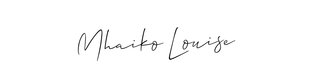 This is the best signature style for the Mhaiko Louise name. Also you like these signature font (Allison_Script). Mix name signature. Mhaiko Louise signature style 2 images and pictures png