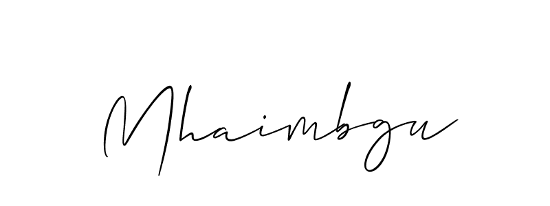 Use a signature maker to create a handwritten signature online. With this signature software, you can design (Allison_Script) your own signature for name Mhaimbgu. Mhaimbgu signature style 2 images and pictures png
