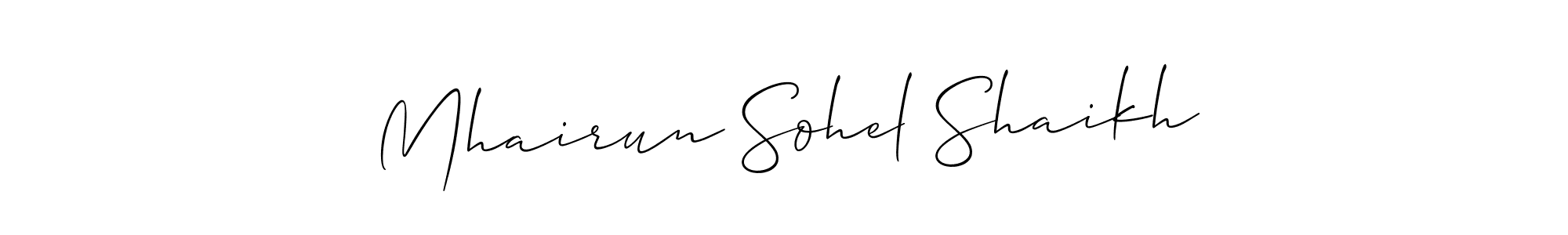 Similarly Allison_Script is the best handwritten signature design. Signature creator online .You can use it as an online autograph creator for name Mhairun Sohel Shaikh. Mhairun Sohel Shaikh signature style 2 images and pictures png