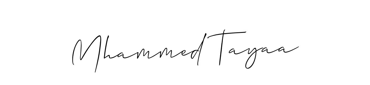 You should practise on your own different ways (Allison_Script) to write your name (Mhammed Tayaa) in signature. don't let someone else do it for you. Mhammed Tayaa signature style 2 images and pictures png