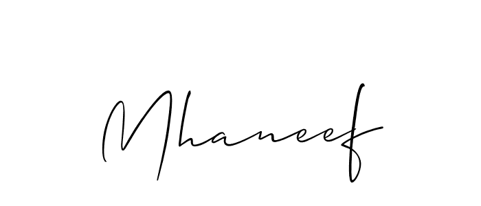 Make a beautiful signature design for name Mhaneef. With this signature (Allison_Script) style, you can create a handwritten signature for free. Mhaneef signature style 2 images and pictures png