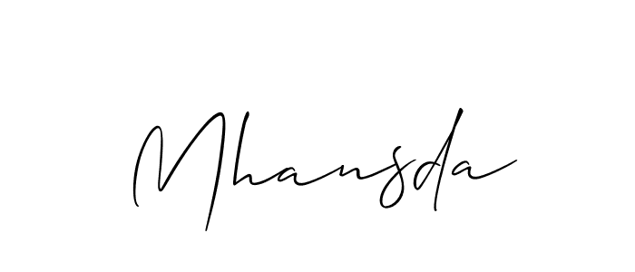 Once you've used our free online signature maker to create your best signature Allison_Script style, it's time to enjoy all of the benefits that Mhansda name signing documents. Mhansda signature style 2 images and pictures png