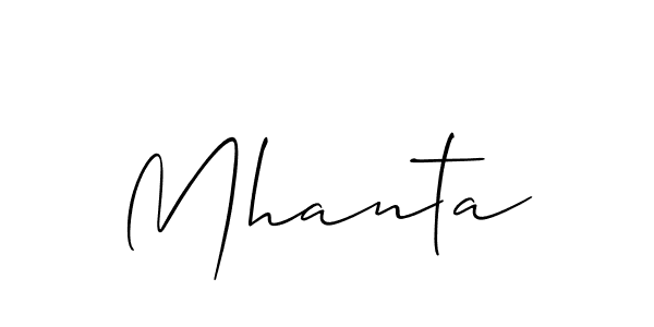 Design your own signature with our free online signature maker. With this signature software, you can create a handwritten (Allison_Script) signature for name Mhanta. Mhanta signature style 2 images and pictures png