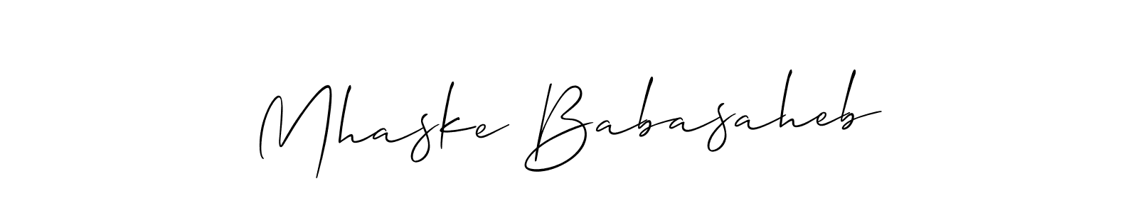 Design your own signature with our free online signature maker. With this signature software, you can create a handwritten (Allison_Script) signature for name Mhaske Babasaheb. Mhaske Babasaheb signature style 2 images and pictures png