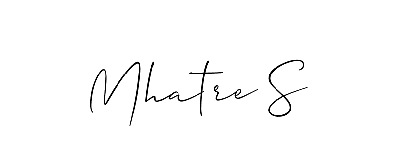 Create a beautiful signature design for name Mhatre S. With this signature (Allison_Script) fonts, you can make a handwritten signature for free. Mhatre S signature style 2 images and pictures png