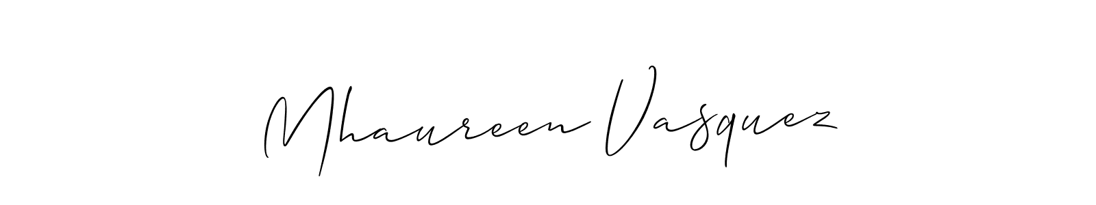 Check out images of Autograph of Mhaureen Vasquez name. Actor Mhaureen Vasquez Signature Style. Allison_Script is a professional sign style online. Mhaureen Vasquez signature style 2 images and pictures png
