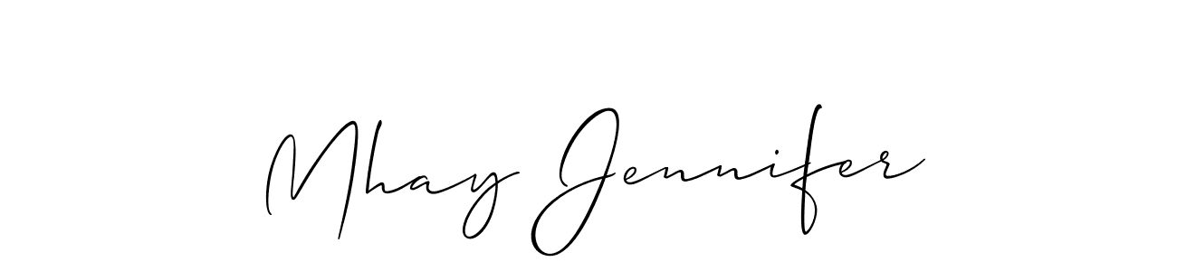 Make a short Mhay Jennifer signature style. Manage your documents anywhere anytime using Allison_Script. Create and add eSignatures, submit forms, share and send files easily. Mhay Jennifer signature style 2 images and pictures png