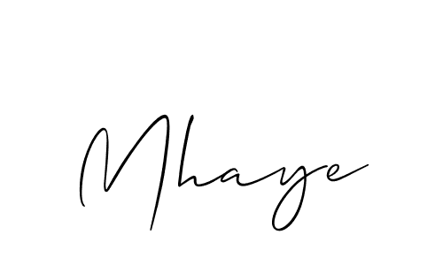 The best way (Allison_Script) to make a short signature is to pick only two or three words in your name. The name Mhaye include a total of six letters. For converting this name. Mhaye signature style 2 images and pictures png