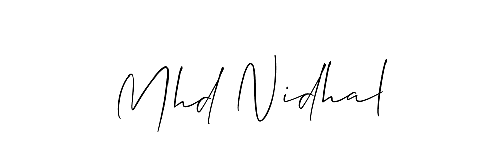 Also we have Mhd Nidhal name is the best signature style. Create professional handwritten signature collection using Allison_Script autograph style. Mhd Nidhal signature style 2 images and pictures png