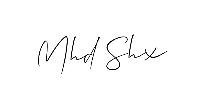 Design your own signature with our free online signature maker. With this signature software, you can create a handwritten (Allison_Script) signature for name Mhd Shx. Mhd Shx signature style 2 images and pictures png