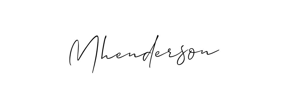 Create a beautiful signature design for name Mhenderson. With this signature (Allison_Script) fonts, you can make a handwritten signature for free. Mhenderson signature style 2 images and pictures png