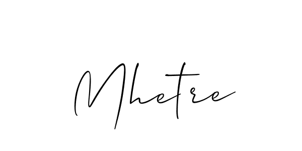 Design your own signature with our free online signature maker. With this signature software, you can create a handwritten (Allison_Script) signature for name Mhetre. Mhetre signature style 2 images and pictures png