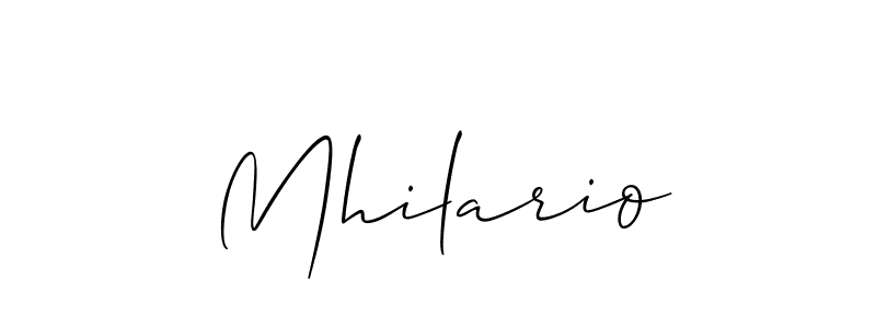 if you are searching for the best signature style for your name Mhilario. so please give up your signature search. here we have designed multiple signature styles  using Allison_Script. Mhilario signature style 2 images and pictures png