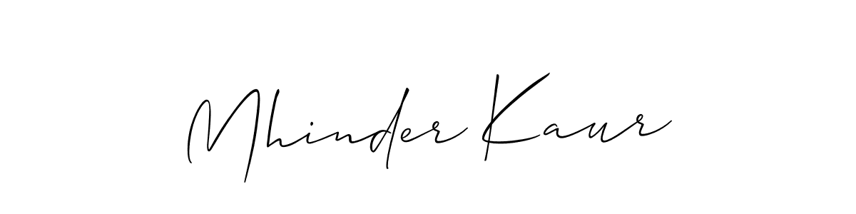 Similarly Allison_Script is the best handwritten signature design. Signature creator online .You can use it as an online autograph creator for name Mhinder Kaur. Mhinder Kaur signature style 2 images and pictures png