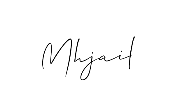 Use a signature maker to create a handwritten signature online. With this signature software, you can design (Allison_Script) your own signature for name Mhjail. Mhjail signature style 2 images and pictures png