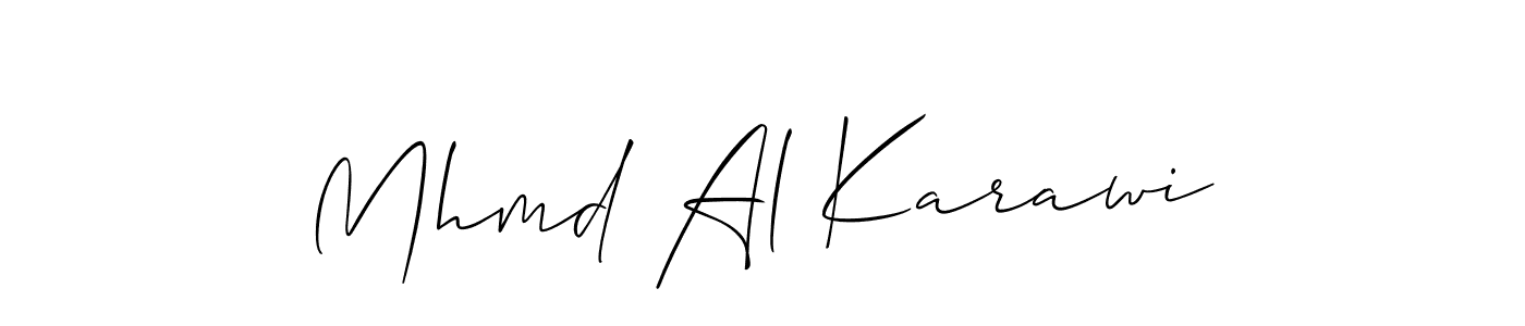 Create a beautiful signature design for name Mhmd Al Karawi. With this signature (Allison_Script) fonts, you can make a handwritten signature for free. Mhmd Al Karawi signature style 2 images and pictures png