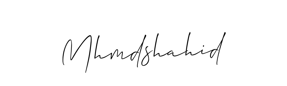 The best way (Allison_Script) to make a short signature is to pick only two or three words in your name. The name Mhmdshahid include a total of six letters. For converting this name. Mhmdshahid signature style 2 images and pictures png