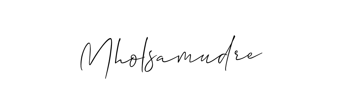 Design your own signature with our free online signature maker. With this signature software, you can create a handwritten (Allison_Script) signature for name Mholsamudre. Mholsamudre signature style 2 images and pictures png