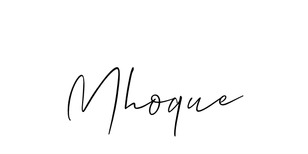 It looks lik you need a new signature style for name Mhoque. Design unique handwritten (Allison_Script) signature with our free signature maker in just a few clicks. Mhoque signature style 2 images and pictures png