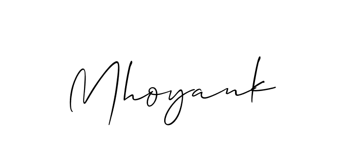How to make Mhoyank name signature. Use Allison_Script style for creating short signs online. This is the latest handwritten sign. Mhoyank signature style 2 images and pictures png