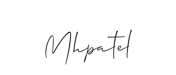 Use a signature maker to create a handwritten signature online. With this signature software, you can design (Allison_Script) your own signature for name Mhpatel. Mhpatel signature style 2 images and pictures png