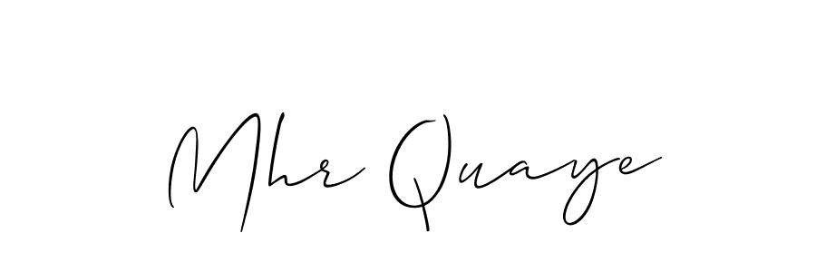 Allison_Script is a professional signature style that is perfect for those who want to add a touch of class to their signature. It is also a great choice for those who want to make their signature more unique. Get Mhr Quaye name to fancy signature for free. Mhr Quaye signature style 2 images and pictures png