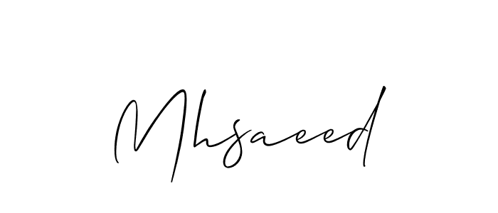 Make a beautiful signature design for name Mhsaeed. With this signature (Allison_Script) style, you can create a handwritten signature for free. Mhsaeed signature style 2 images and pictures png