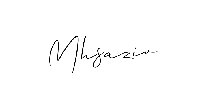 You should practise on your own different ways (Allison_Script) to write your name (Mhsaziv) in signature. don't let someone else do it for you. Mhsaziv signature style 2 images and pictures png
