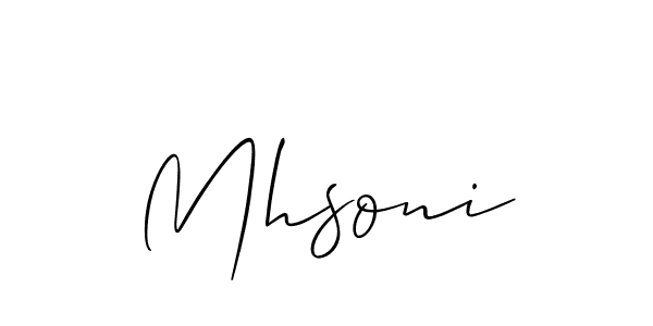 It looks lik you need a new signature style for name Mhsoni. Design unique handwritten (Allison_Script) signature with our free signature maker in just a few clicks. Mhsoni signature style 2 images and pictures png