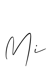 Make a beautiful signature design for name Mi. With this signature (Allison_Script) style, you can create a handwritten signature for free. Mi signature style 2 images and pictures png