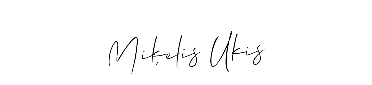 It looks lik you need a new signature style for name Miķelis Ukis. Design unique handwritten (Allison_Script) signature with our free signature maker in just a few clicks. Miķelis Ukis signature style 2 images and pictures png