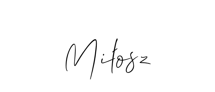 Similarly Allison_Script is the best handwritten signature design. Signature creator online .You can use it as an online autograph creator for name Miłosz. Miłosz signature style 2 images and pictures png