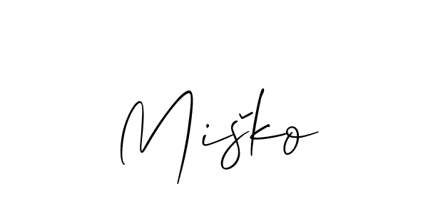 Make a beautiful signature design for name Miško. With this signature (Allison_Script) style, you can create a handwritten signature for free. Miško signature style 2 images and pictures png