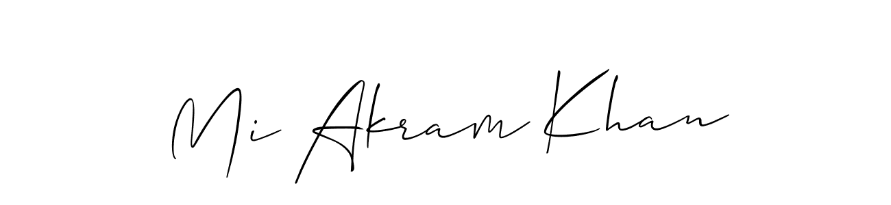 Create a beautiful signature design for name Mi Akram Khan. With this signature (Allison_Script) fonts, you can make a handwritten signature for free. Mi Akram Khan signature style 2 images and pictures png