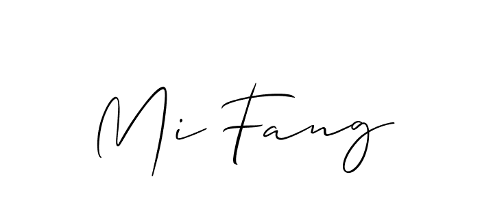 How to make Mi Fang name signature. Use Allison_Script style for creating short signs online. This is the latest handwritten sign. Mi Fang signature style 2 images and pictures png