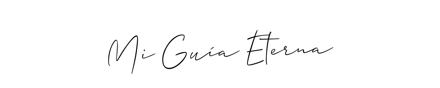 Make a short Mi Guía Eterna signature style. Manage your documents anywhere anytime using Allison_Script. Create and add eSignatures, submit forms, share and send files easily. Mi Guía Eterna signature style 2 images and pictures png