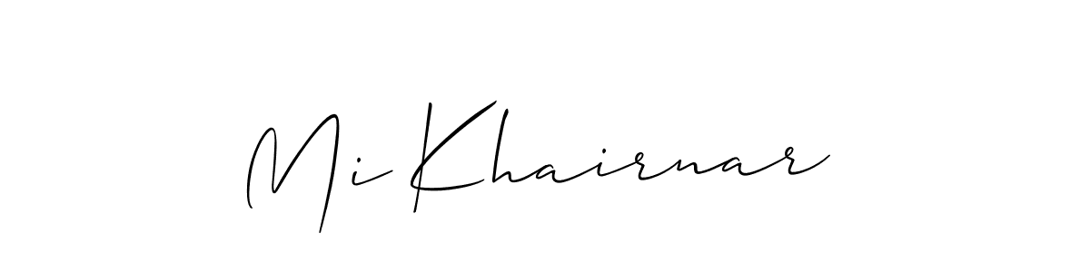 How to make Mi Khairnar  name signature. Use Allison_Script style for creating short signs online. This is the latest handwritten sign. Mi Khairnar  signature style 2 images and pictures png