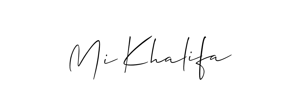 The best way (Allison_Script) to make a short signature is to pick only two or three words in your name. The name Mi Khalifa include a total of six letters. For converting this name. Mi Khalifa signature style 2 images and pictures png