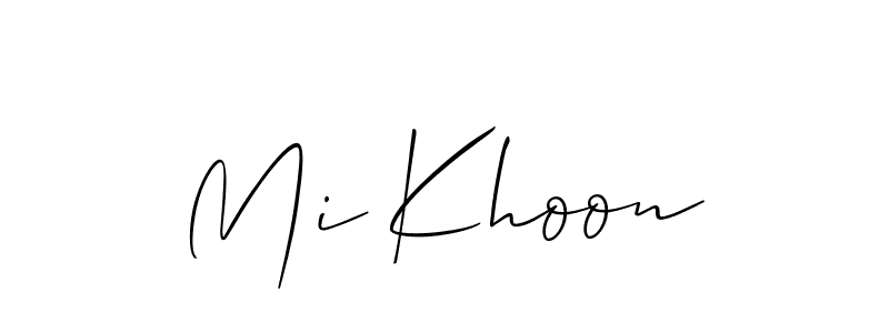 Design your own signature with our free online signature maker. With this signature software, you can create a handwritten (Allison_Script) signature for name Mi Khoon. Mi Khoon signature style 2 images and pictures png