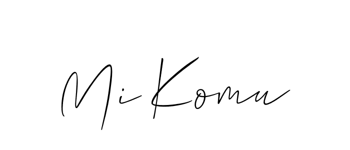Design your own signature with our free online signature maker. With this signature software, you can create a handwritten (Allison_Script) signature for name Mi Komu. Mi Komu signature style 2 images and pictures png