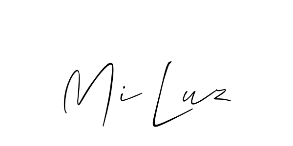 Use a signature maker to create a handwritten signature online. With this signature software, you can design (Allison_Script) your own signature for name Mi Luz. Mi Luz signature style 2 images and pictures png