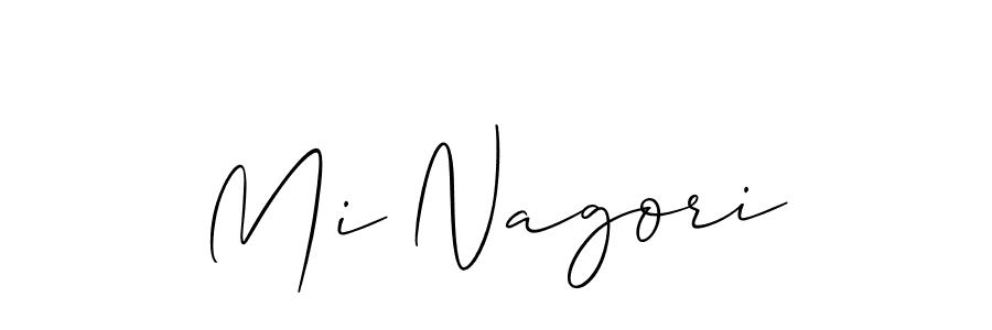 How to make Mi Nagori signature? Allison_Script is a professional autograph style. Create handwritten signature for Mi Nagori name. Mi Nagori signature style 2 images and pictures png