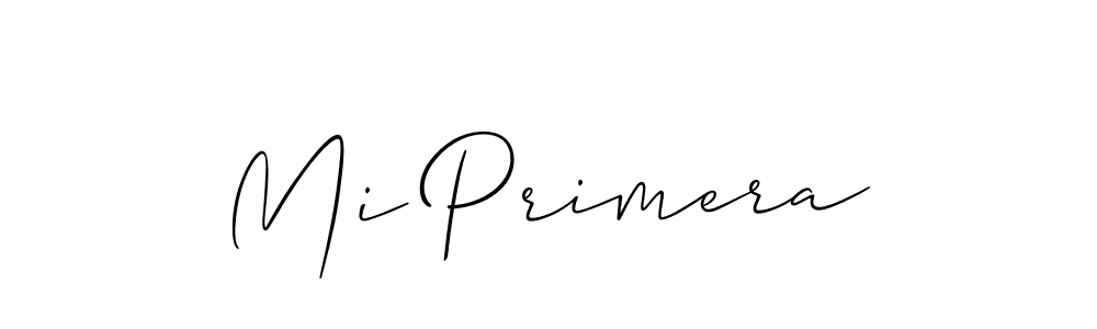 Make a beautiful signature design for name Mi Primera. With this signature (Allison_Script) style, you can create a handwritten signature for free. Mi Primera signature style 2 images and pictures png