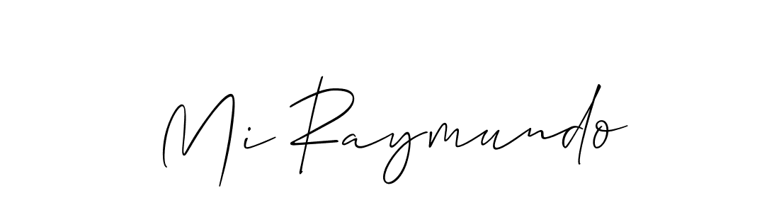 Make a beautiful signature design for name Mi Raymundo. With this signature (Allison_Script) style, you can create a handwritten signature for free. Mi Raymundo signature style 2 images and pictures png