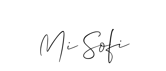if you are searching for the best signature style for your name Mi Sofi. so please give up your signature search. here we have designed multiple signature styles  using Allison_Script. Mi Sofi signature style 2 images and pictures png